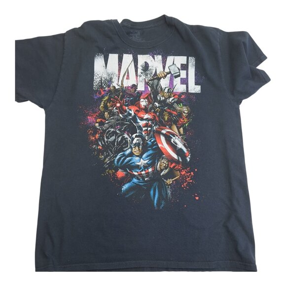 Marvel Other - Marvel Graphic Short Sleeve 100% Cotton Crew Neck Tee Shirt Black- Size Large